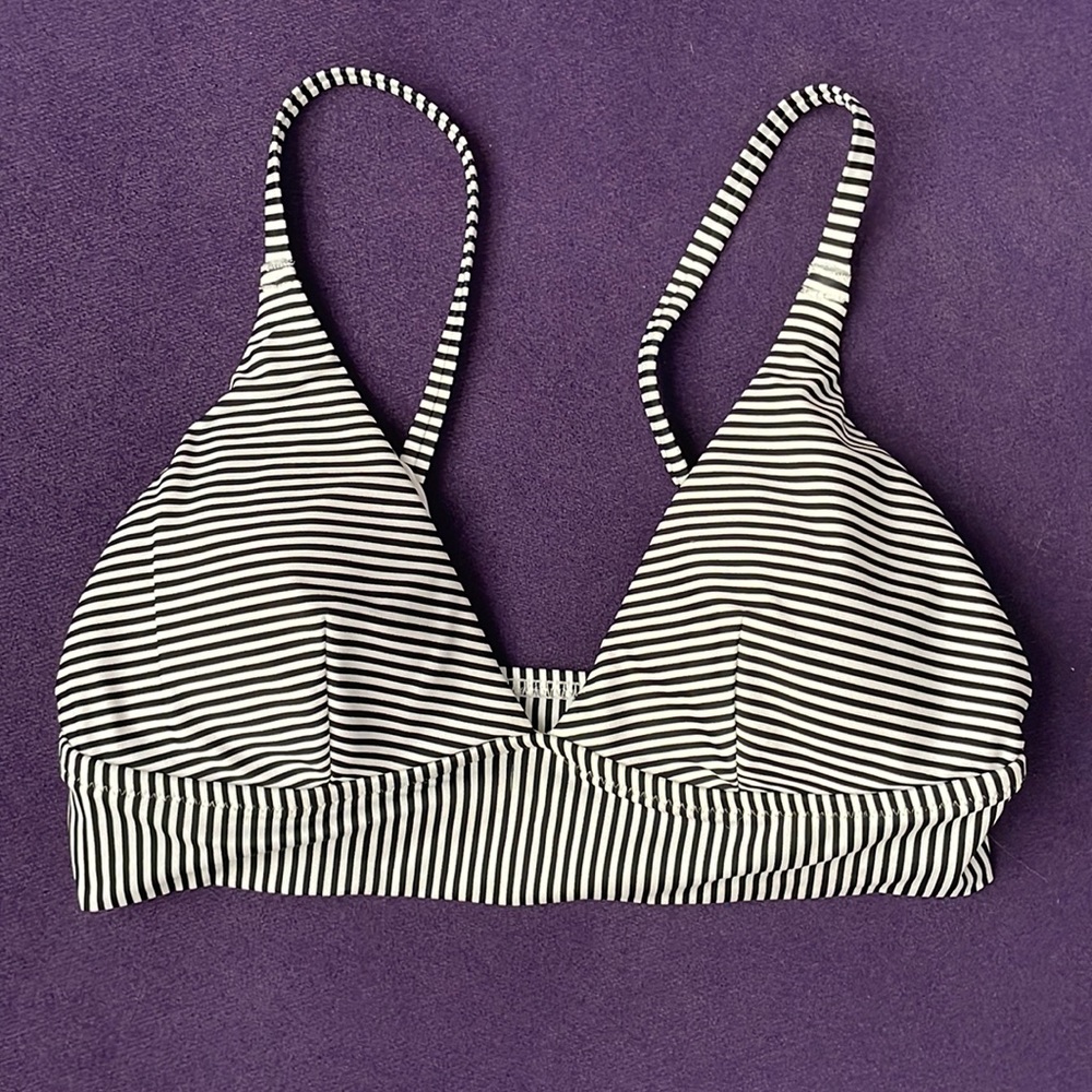 American Eagle, Large, Black & White stripped triangle bikini top